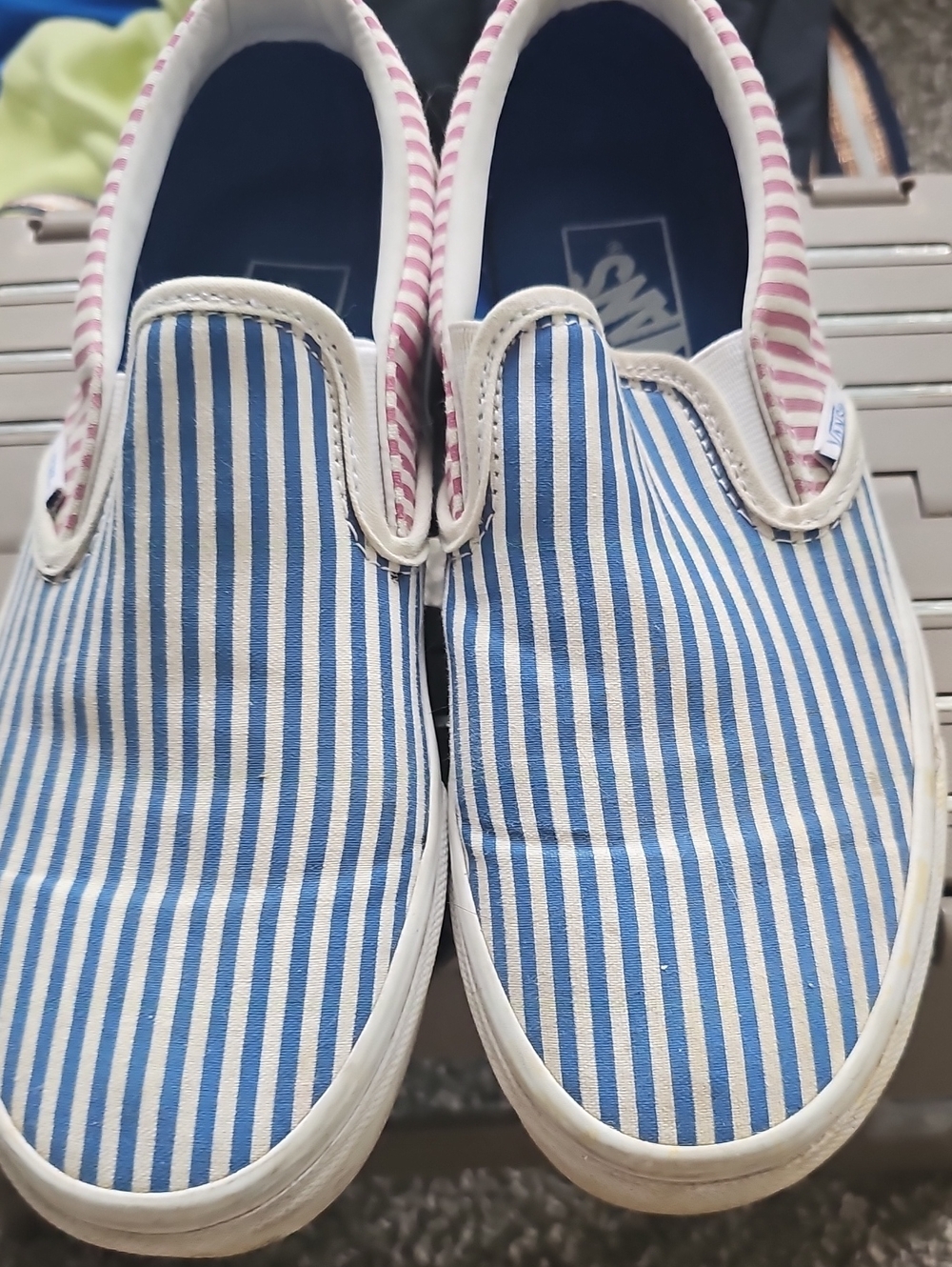 Vans Classic Slip-On Deck Club Mix Stripes Sneakers Blue & White US 7.5